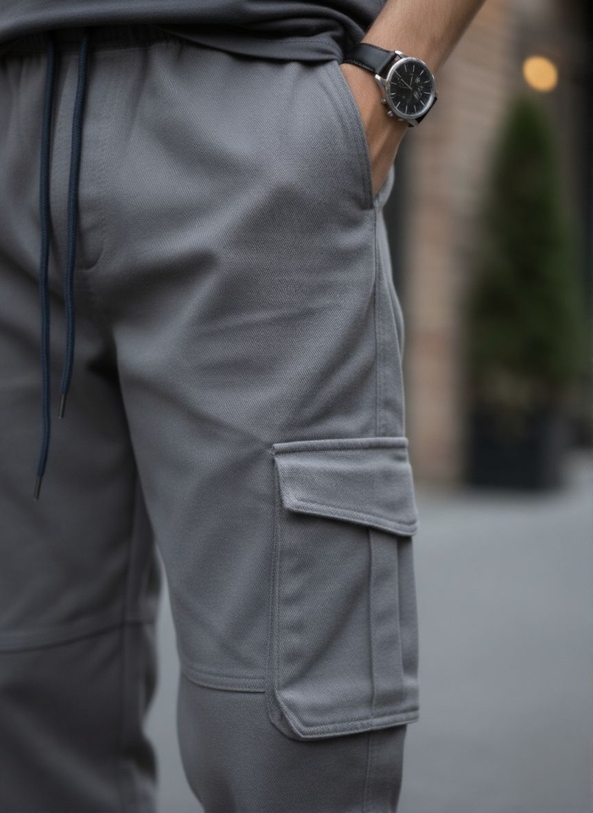 PREMIUM 6 POCKET bagg CARGO PENTS FOR MEN-RARE N FITS (GREY)