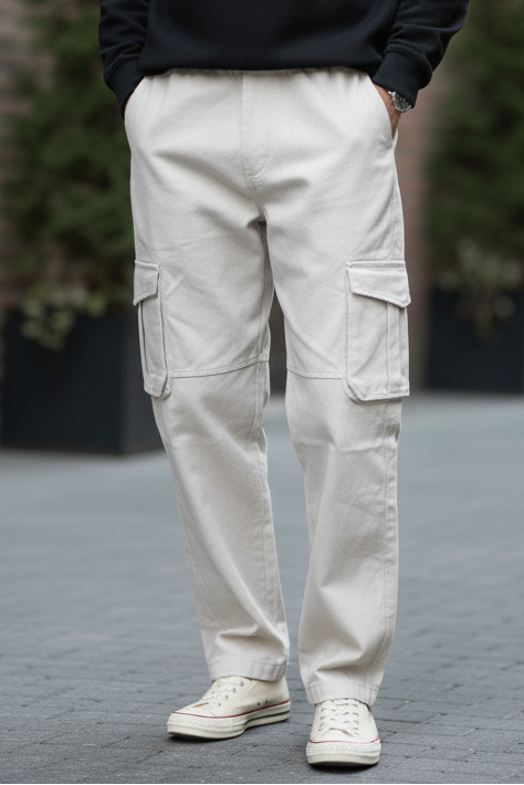 PREMIUM 6 POCKET bagg CARGO PENTS FOR MEN-RARE N FITS (GREY)