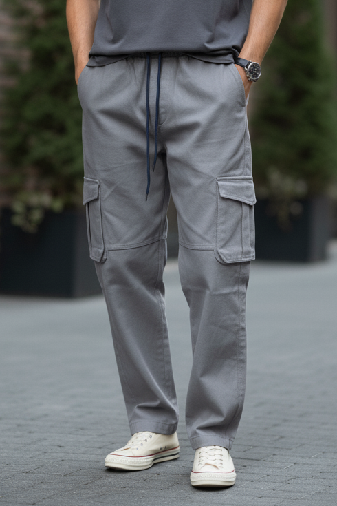 PREMIUM 6 POCKET bagg CARGO PENTS FOR MEN-RARE N FITS (GREY)